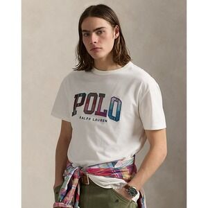 POLO RALPH‎ LAUREN MEN'S S/S T-SHIRT~CREAM / PLAID~2XL TALL~NWT